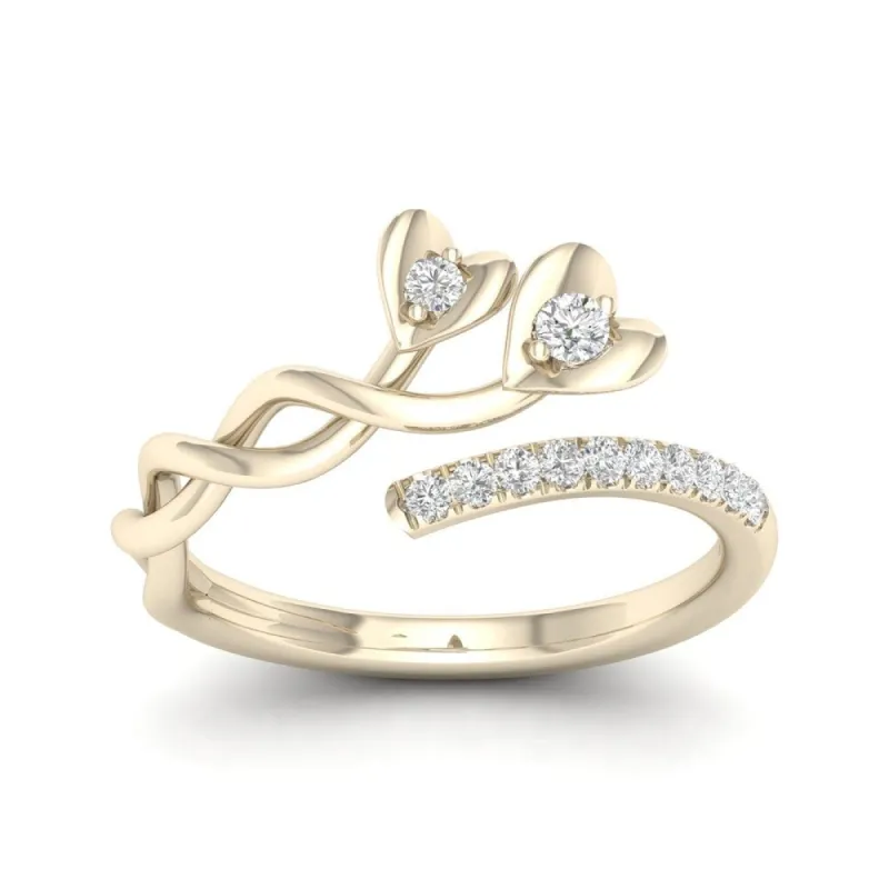 De Couer 10k Yellow Gold 1/6ct TDW Diamond Heart Promise Ring sold by Zulily