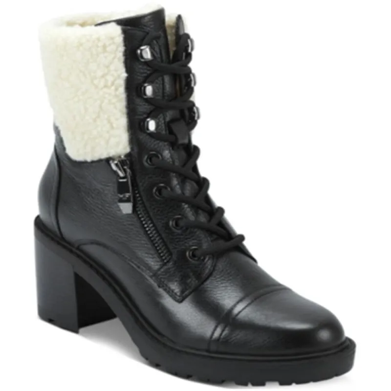 Marc Fisher Women's Lansly Lace up Boot Faux Lug Sole Black Size 9 M - 9 M sold by Zulily