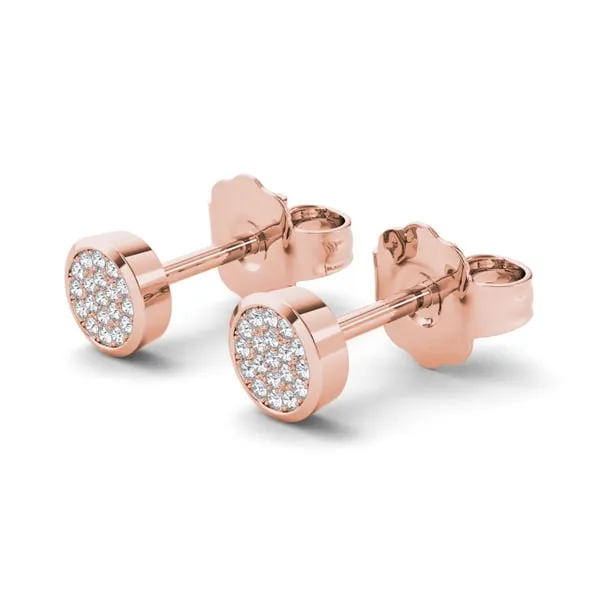 De Couer 10k Rose Gold 1/10ct TDW Diamond Cluster Earring - Pink sold by Zulily product image thumbnail 2