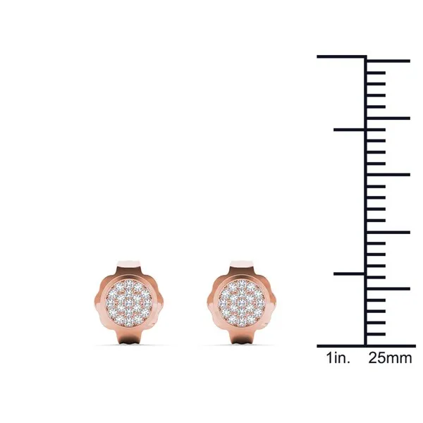De Couer 10k Rose Gold 1/10ct TDW Diamond Cluster Earring - Pink sold by Zulily product image thumbnail 3