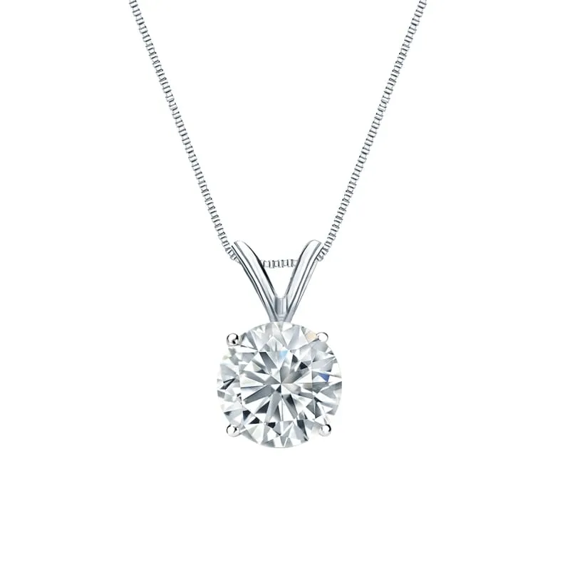 Auriya 14-karat Gold 1.25ctw Round Solitaire Lab Grown Diamond Necklace 4-Prong Basket (F-G VS) - 1.25 sold by Zulily