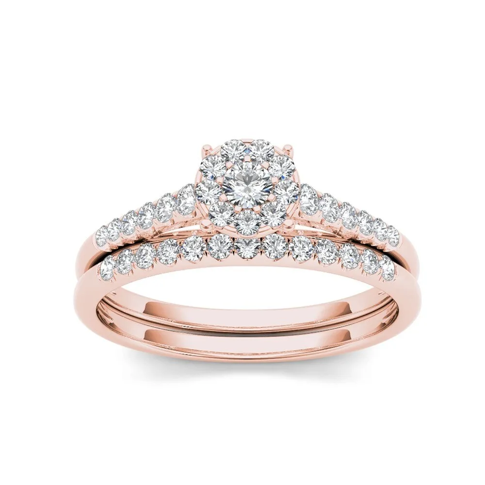 De Couer IGI Certified 10k Gold 1/2ct TDW Diamond Wedding Bridal Set sold by Zulily product image thumbnail 3