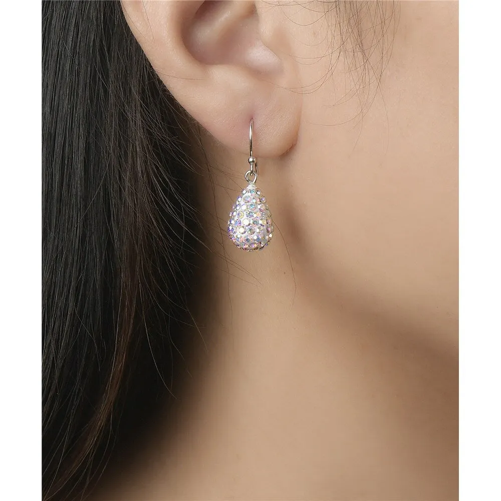 Vera & Co. Sterling Silver Egg Shaped AB Crystal Pave Earring sold by Zulily product image thumbnail 2