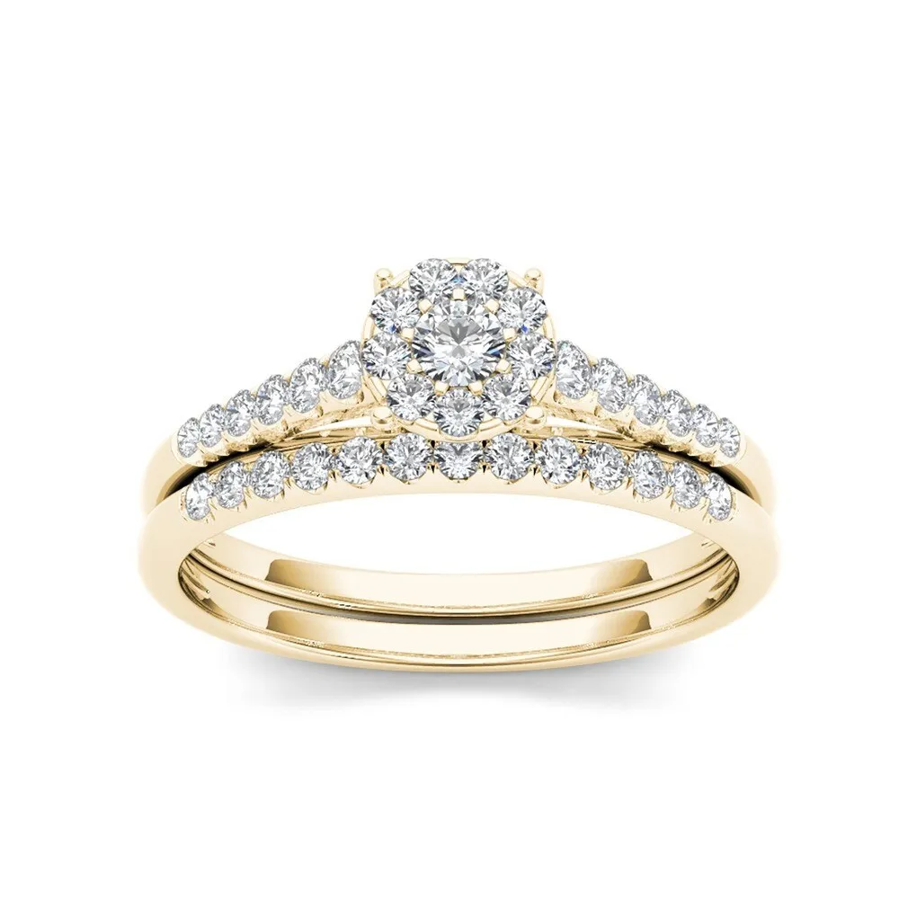 De Couer IGI Certified 10k Gold 1/2ct TDW Diamond Wedding Bridal Set sold by Zulily product image thumbnail 2