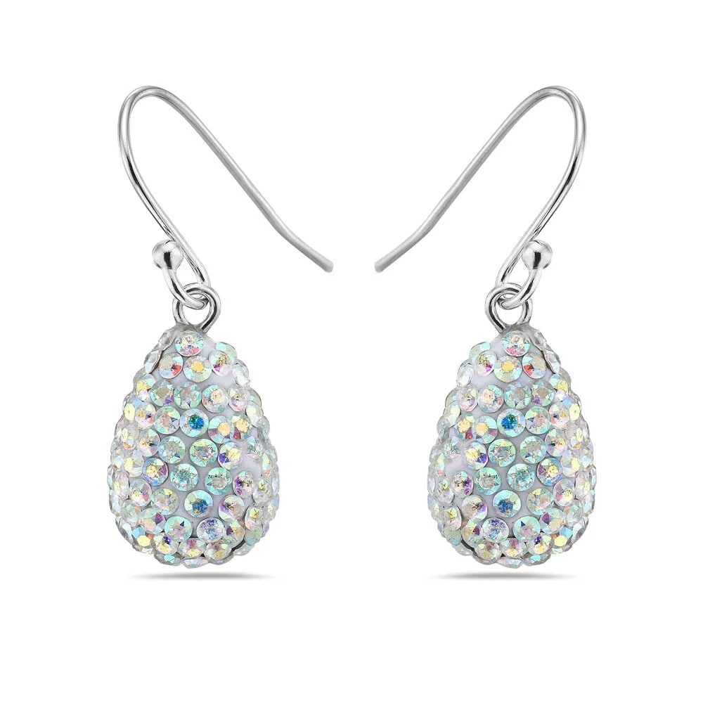 Vera & Co. Sterling Silver Egg Shaped AB Crystal Pave Earring sold by Zulily