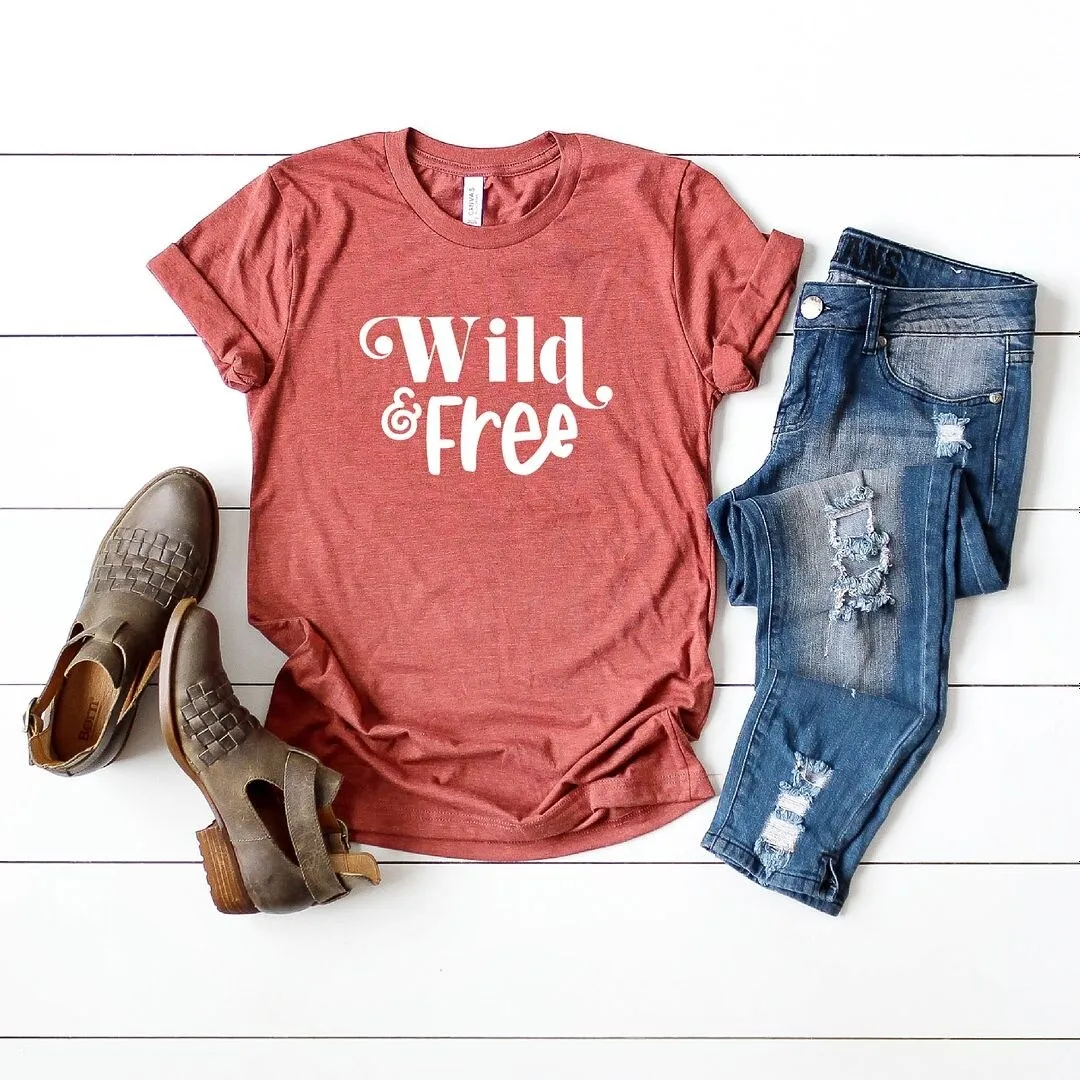 Wild and Free Words Short Sleeve Tee sold by Zulily