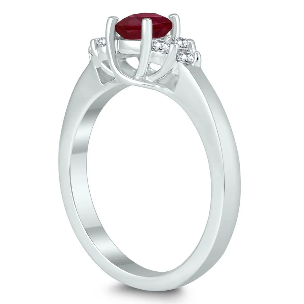 5MM Ruby and Diamond Cynthia Ring in 10K White Gold sold by Zulily product image thumbnail 2