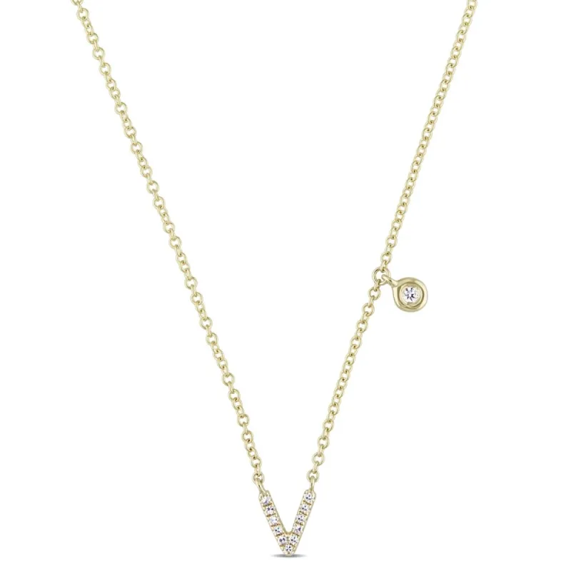 Miadora 14k Yellow Gold Diamond Accent V-Shape Charm Necklace sold by Zulily