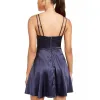 Sequin Hearts Juniors' Satin Fit & Flare Dress Navy Size 5 sold by Zulily