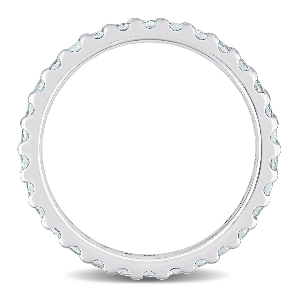 Miadora 10k White Gold Aquamarine Stackable Eternity Wedding Band Ring sold by Zulily product image thumbnail 4