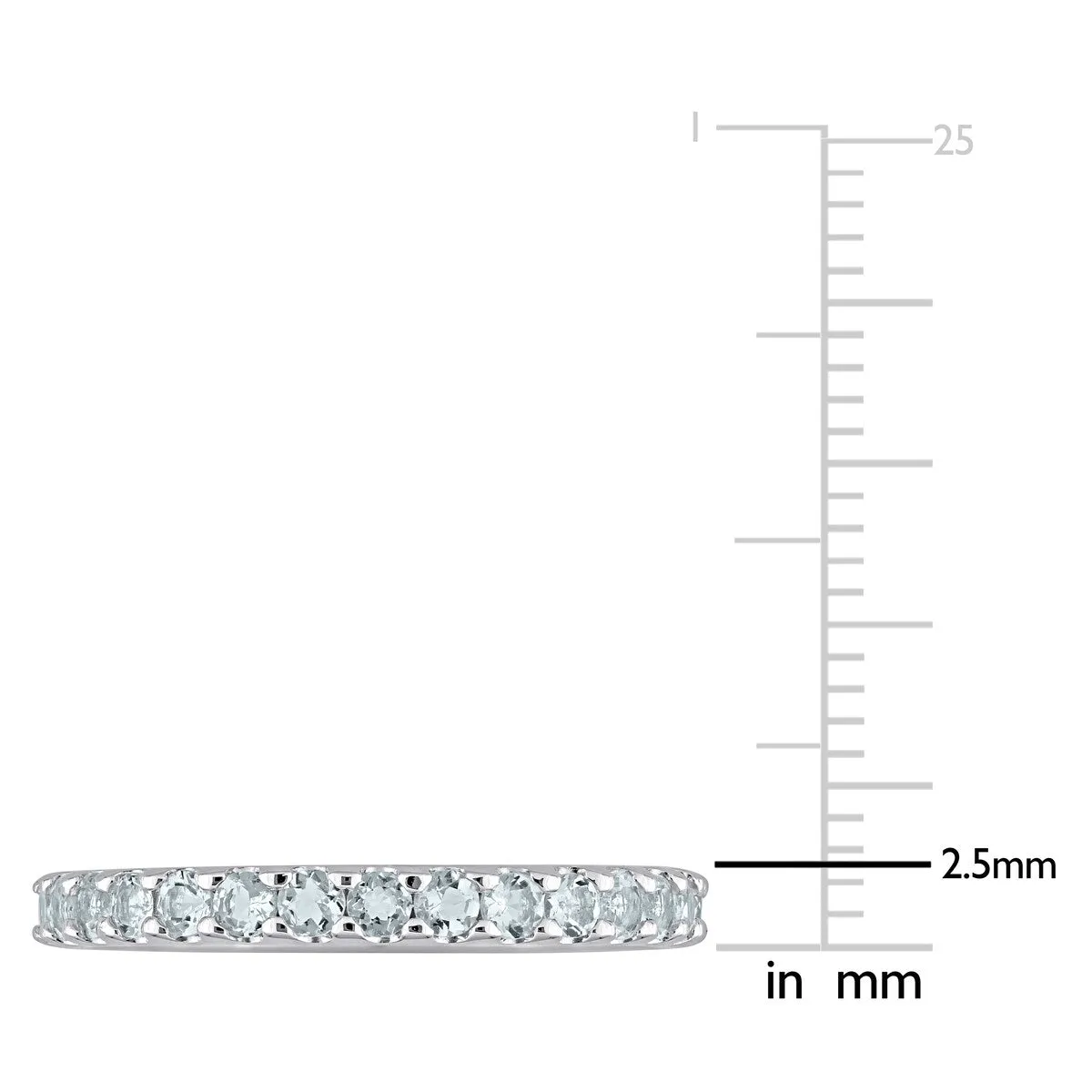 Miadora 10k White Gold Aquamarine Stackable Eternity Wedding Band Ring sold by Zulily product image thumbnail 3