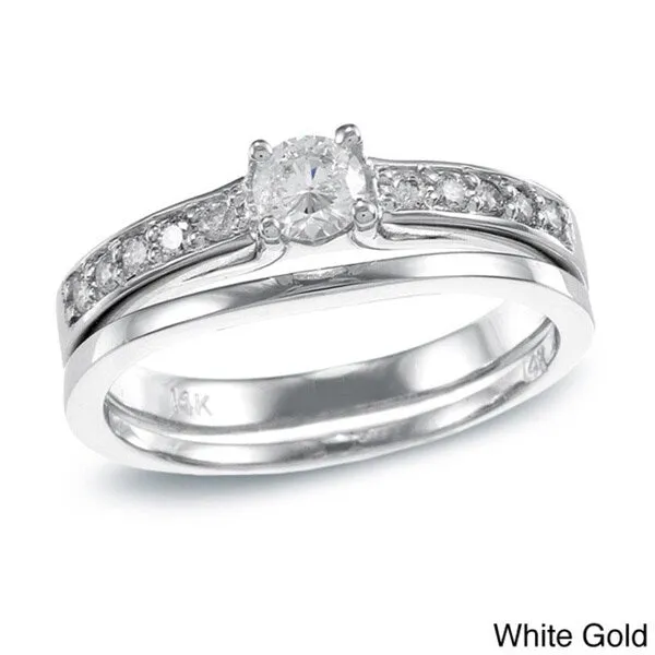 Auriya 14k Gold 1/2ctw Round Diamond Engagement Ring Set sold by Zulily product image thumbnail 3