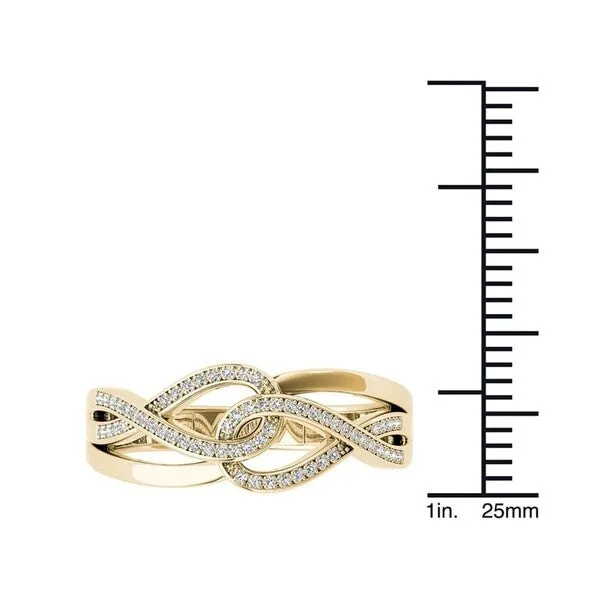 De Couer 10k Yellow Gold 1/6ct TDW Diamond Infinity Braided Ring - White sold by Zulily product image thumbnail 4