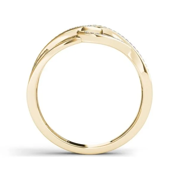 De Couer 10k Yellow Gold 1/6ct TDW Diamond Infinity Braided Ring - White sold by Zulily product image thumbnail 3