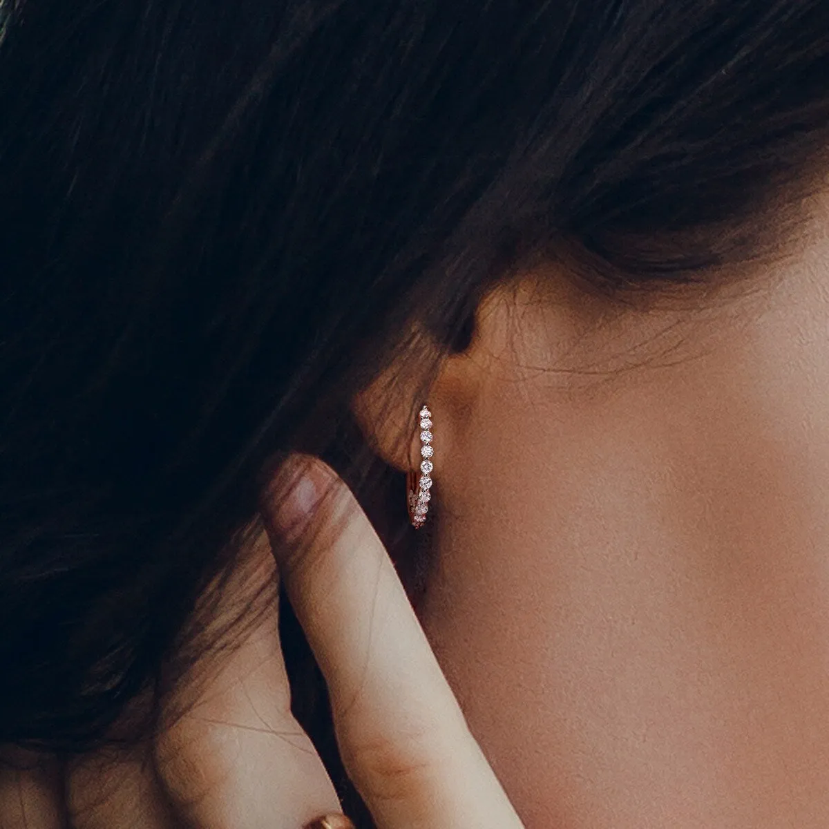 Created Forever 5/8ct TDW Lab-Grown Diamond Hoop Earrings in Platinum Silver sold by Zulily product image thumbnail 4