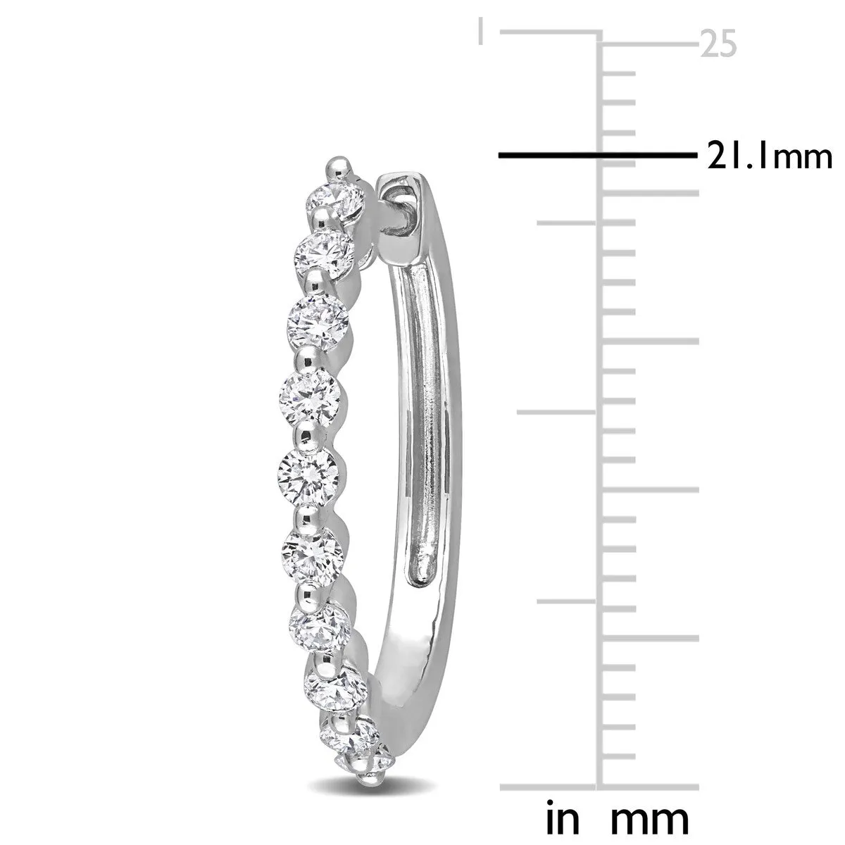 Created Forever 5/8ct TDW Lab-Grown Diamond Hoop Earrings in Platinum Silver sold by Zulily product image thumbnail 2
