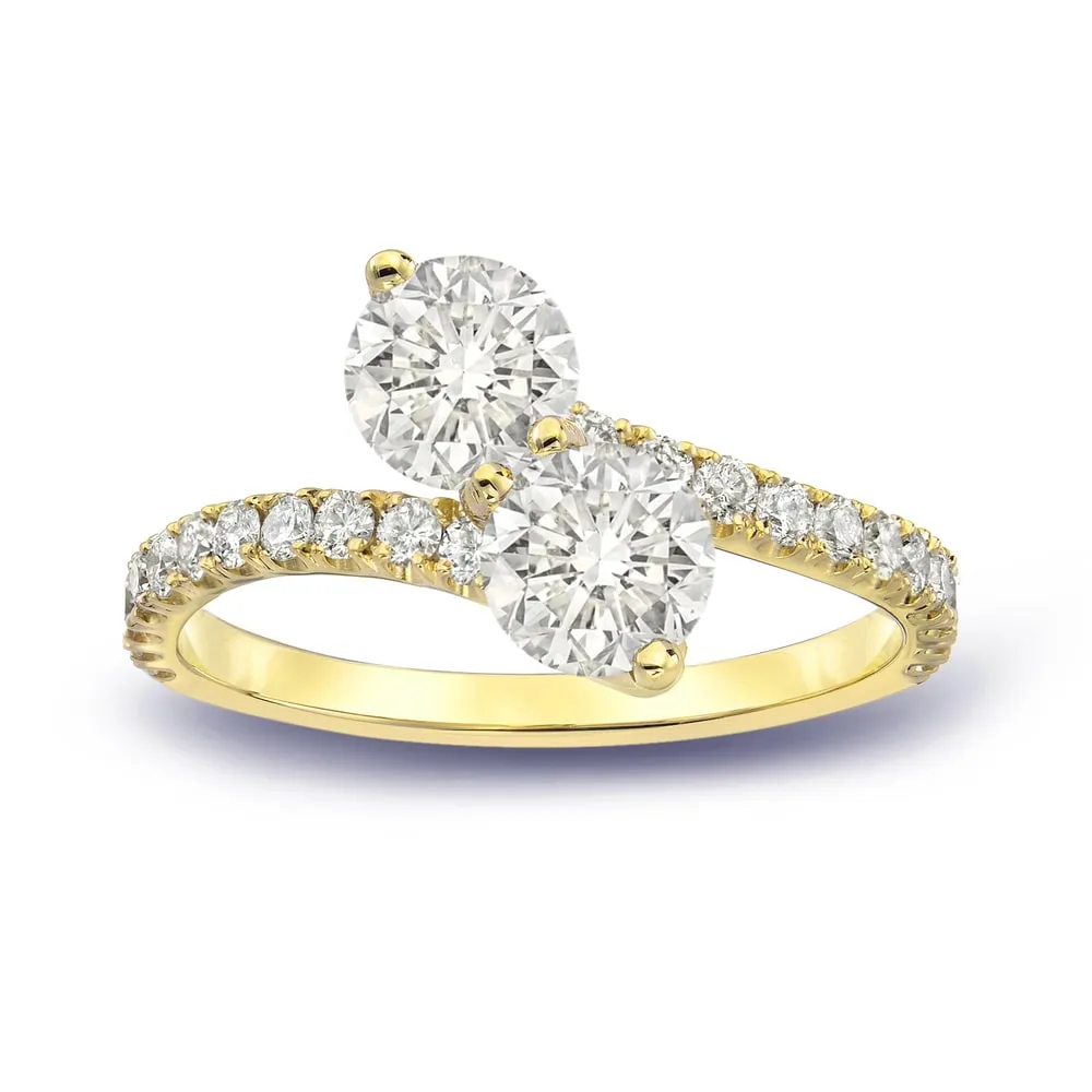 Auriya 14k Gold 2ct TDW Round 2-Stone Diamond Engagement Ring sold by Zulily product image thumbnail 2