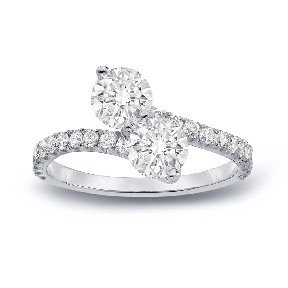 Auriya 14k Gold 2ct TDW Round 2-Stone Diamond Engagement Ring sold by Zulily