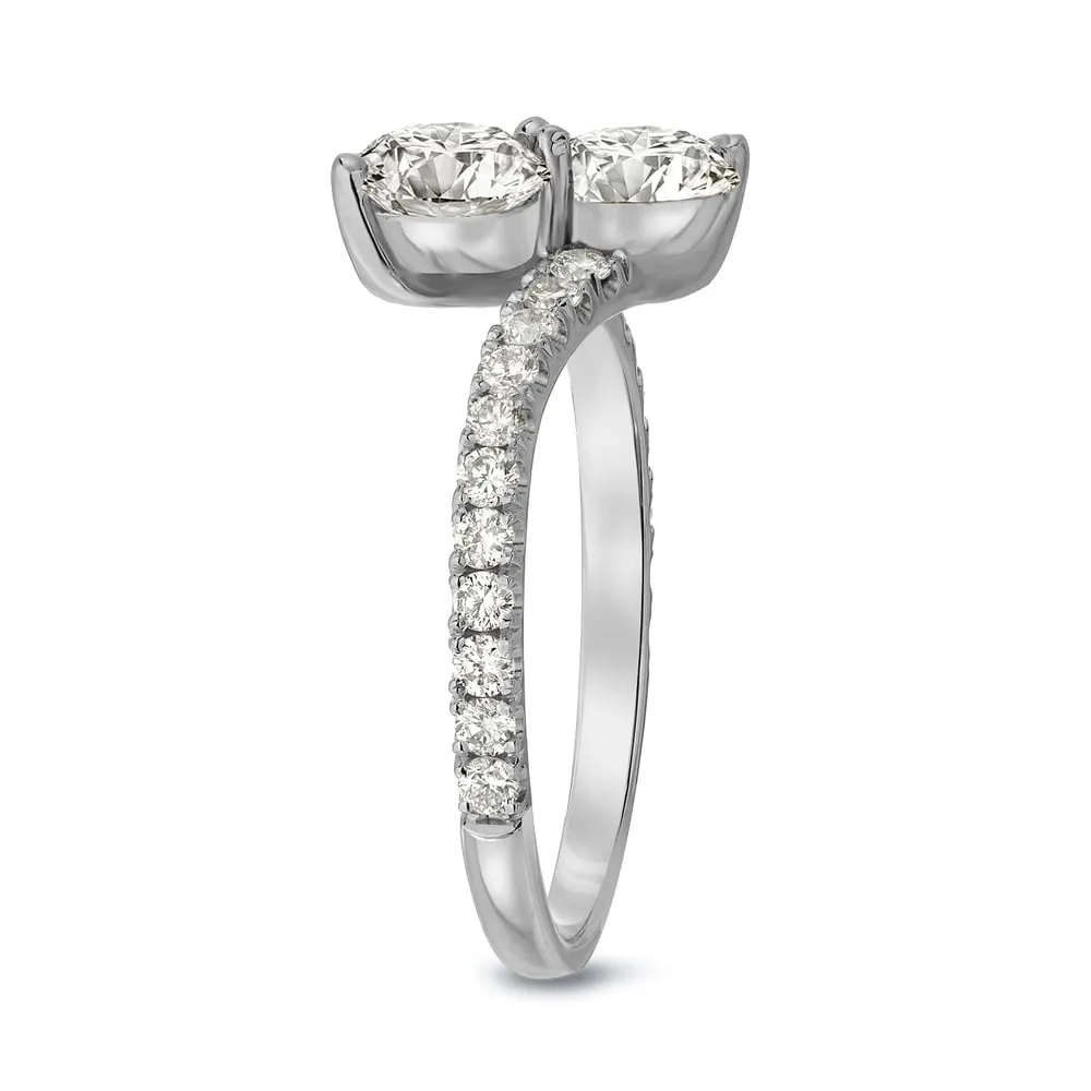 Auriya 14k Gold 2ct TDW Round 2-Stone Diamond Engagement Ring sold by Zulily product image thumbnail 4