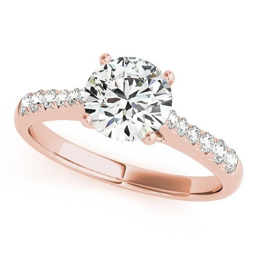 Auriya 14k Gold Classic 4ct Moissanite and Diamond Engagement Ring 1/5ctw sold by Zulily product image thumbnail 3