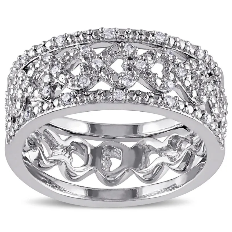 Miadora Sterling Silver 1/8ct TDW Diamond Ring sold by Zulily