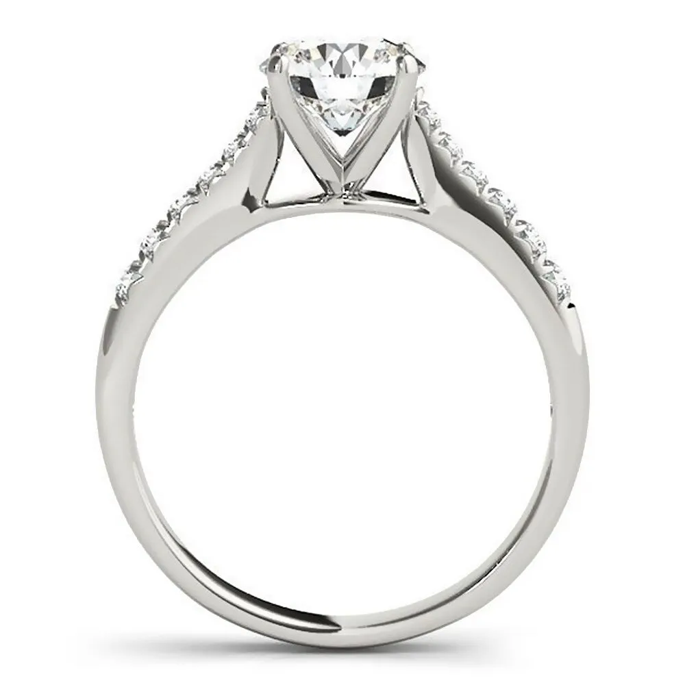 Auriya 14k Gold Classic 4ct Moissanite and Diamond Engagement Ring 1/5ctw sold by Zulily product image thumbnail 4