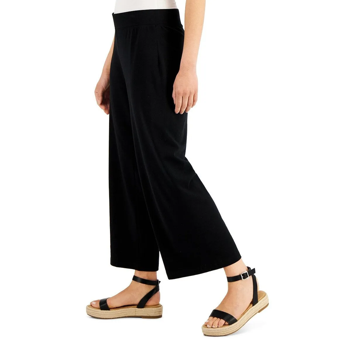 Eileen Fisher Women's Wide Leg Cropped Pants Black Size Small sold by Zulily product image thumbnail 3