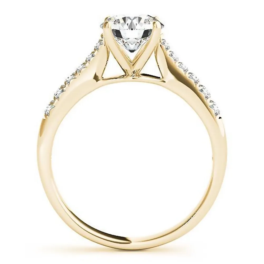 Auriya 14k Gold Classic 4ct Moissanite and Diamond Engagement Ring 1/5ctw sold by Zulily product image thumbnail 5