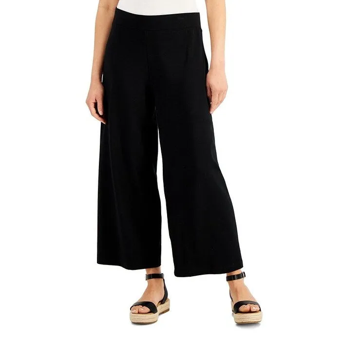 Eileen Fisher Women's Wide Leg Cropped Pants Black Size Small sold by Zulily