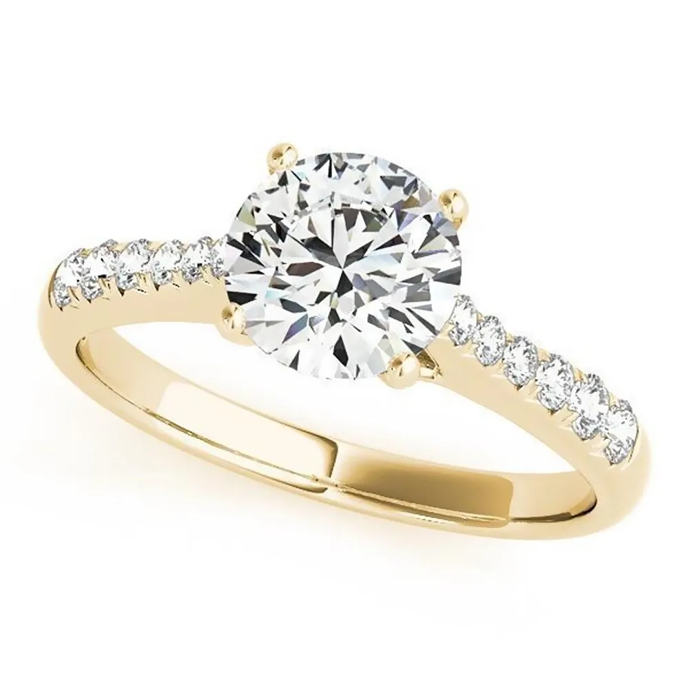 Auriya 14k Gold Classic 4ct Moissanite and Diamond Engagement Ring 1/5ctw sold by Zulily product image thumbnail 2