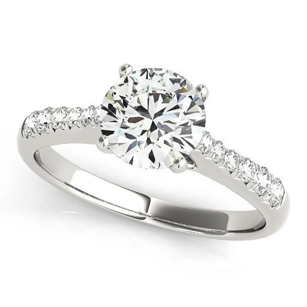 Auriya 14k Gold Classic 4ct Moissanite and Diamond Engagement Ring 1/5ctw sold by Zulily