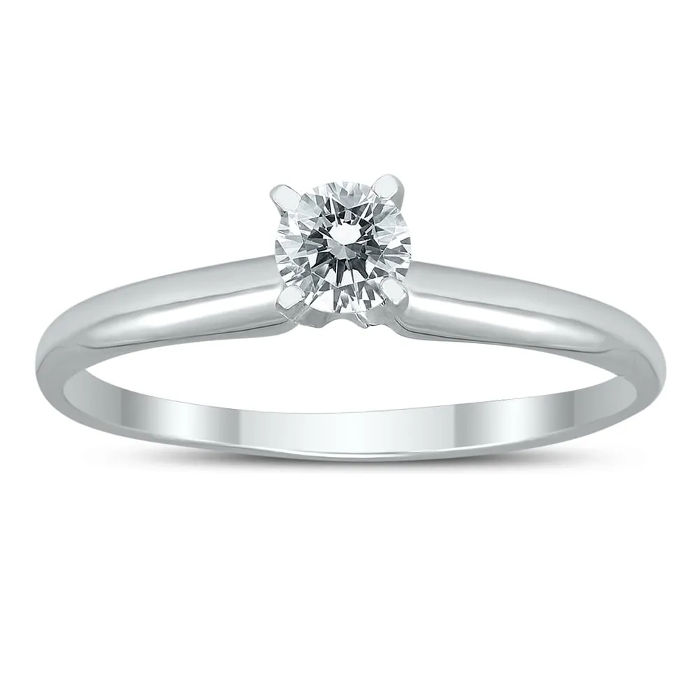 1/4 Carat Round Diamond Solitaire Ring in 14K White Gold (L-M Color, I2-I3 Clarity) sold by Zulily product image thumbnail 2