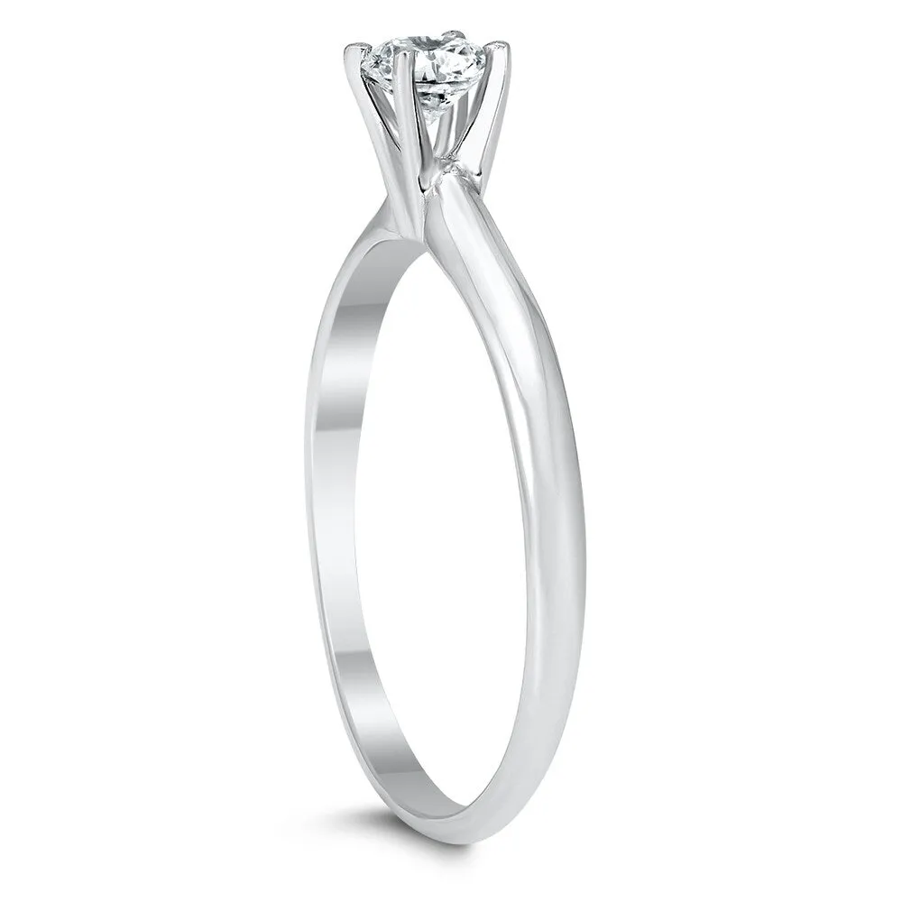 1/4 Carat Round Diamond Solitaire Ring in 14K White Gold (L-M Color, I2-I3 Clarity) sold by Zulily product image thumbnail 3