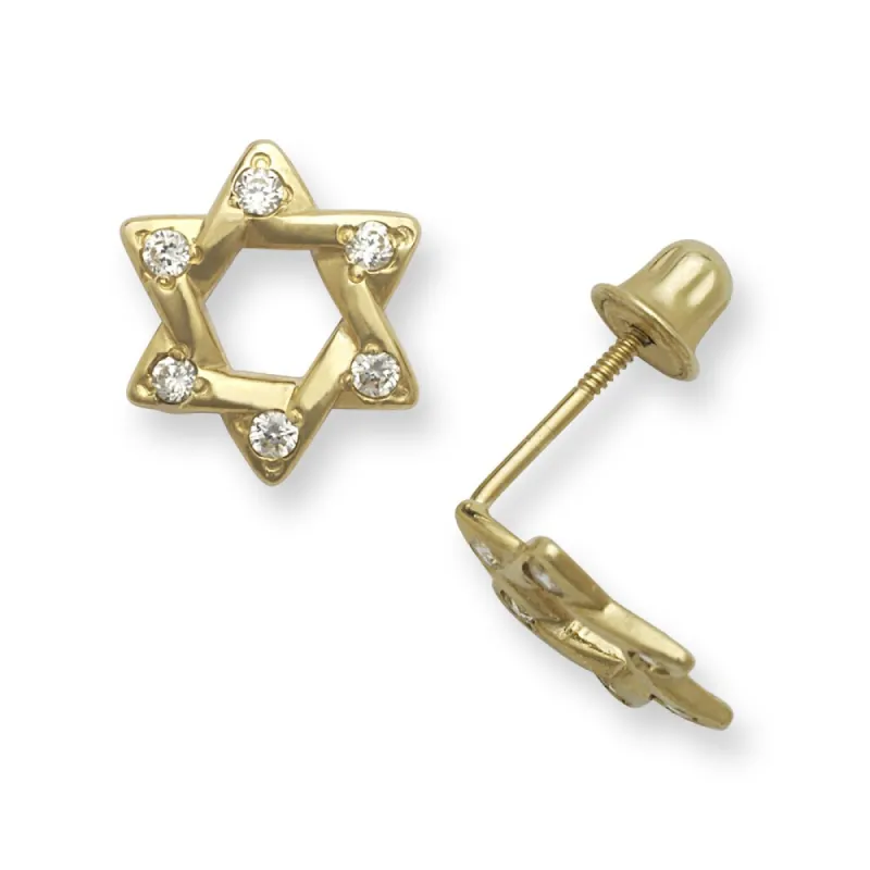 Curata 14k Gold Cubic Zirconia Star of David Stud Earrings sold by Zulily
