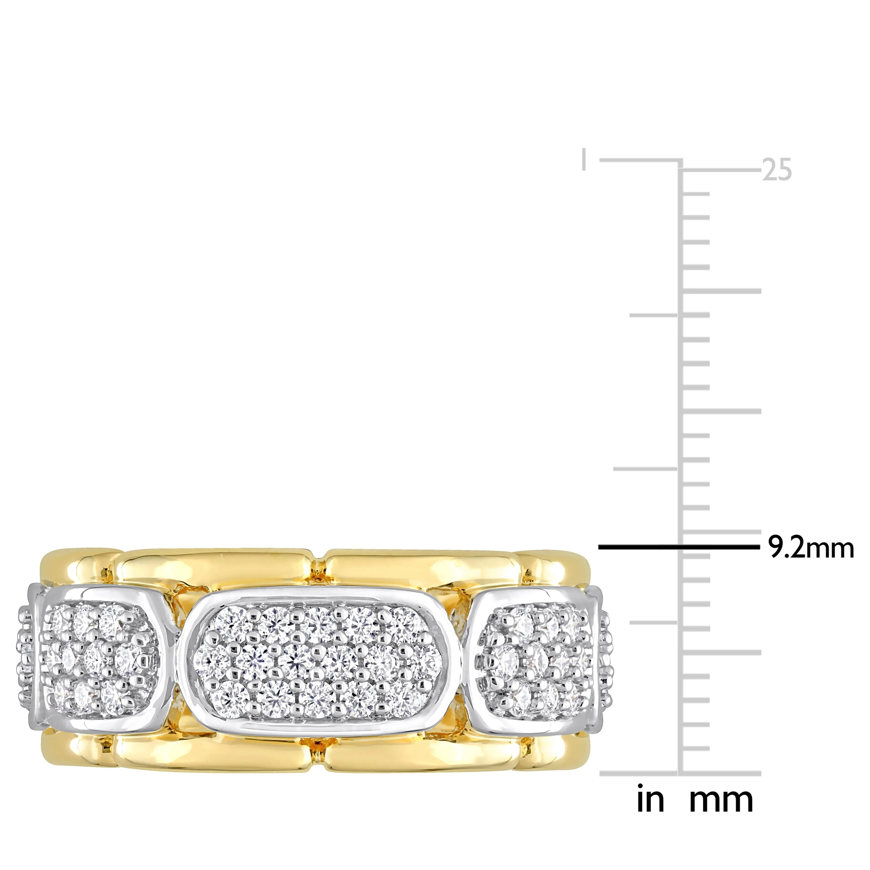 Miadora 4/5ct TDW Moissanite Station Mens Ring in Two-Tone Sterling Silver sold by Zulily product image thumbnail 3