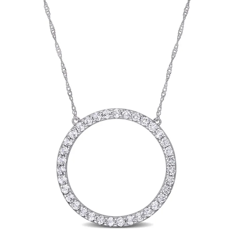Miadora 10k White Gold White Topaz Circle of Life Birthstone Necklace sold by Zulily