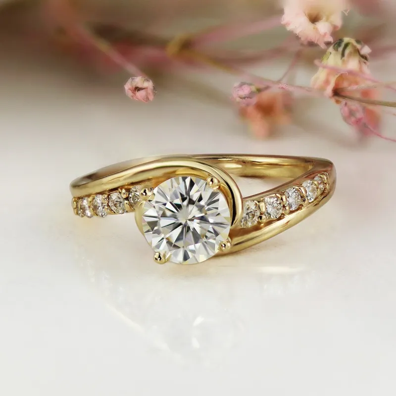 Auriya 14k Gold GIA Certified 2.20 carat TDW Bezel Set Round Diamond Stud Earrings sold by Zulily