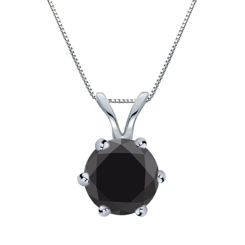 Auriya 14k Gold 2ctw Solitaire Black Diamond Necklace 6-Prong sold by Zulily