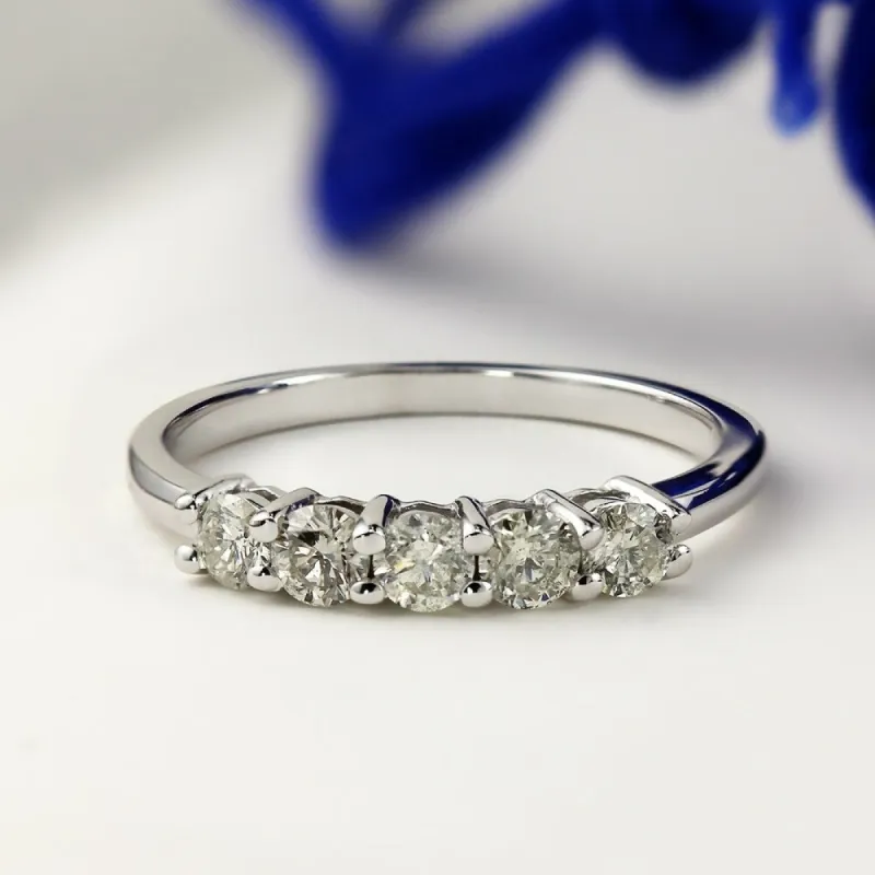 Auriya 10k Gold 1/2ctw 5-Stone Diamond Wedding Band (J-K, I1-I2) sold by Zulily