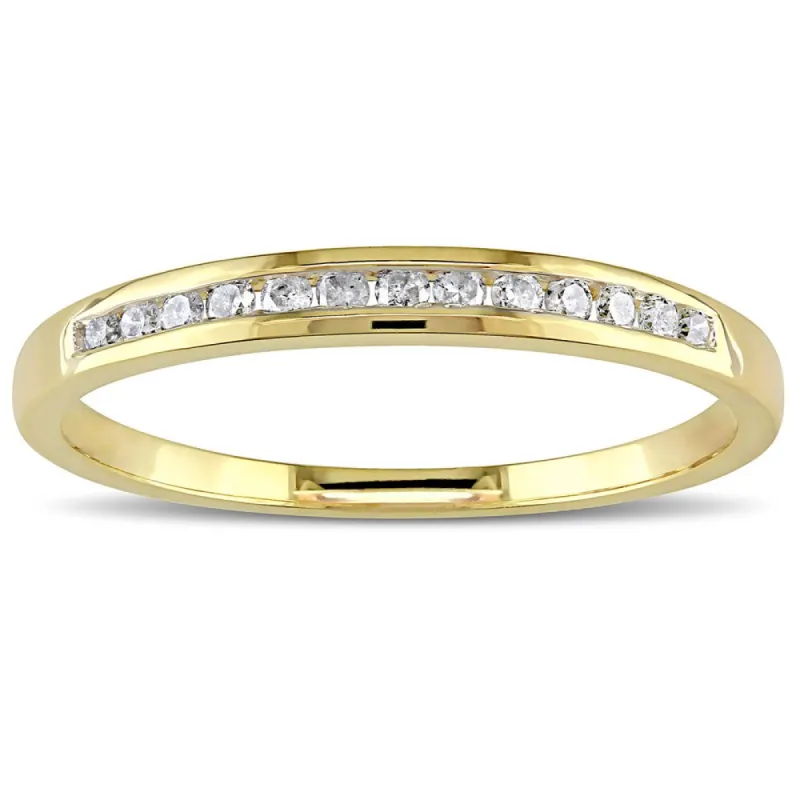Miadora 10k Yellow or Rose Gold 1/8ct TDW Diamond Wedding Band sold by Zulily