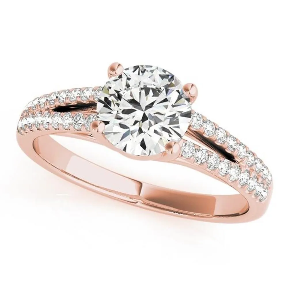 Auriya Round 3/4ct Moissanite and 1/5ctw Diamond Engagement Ring 14K Gold sold by Zulily product image thumbnail 4