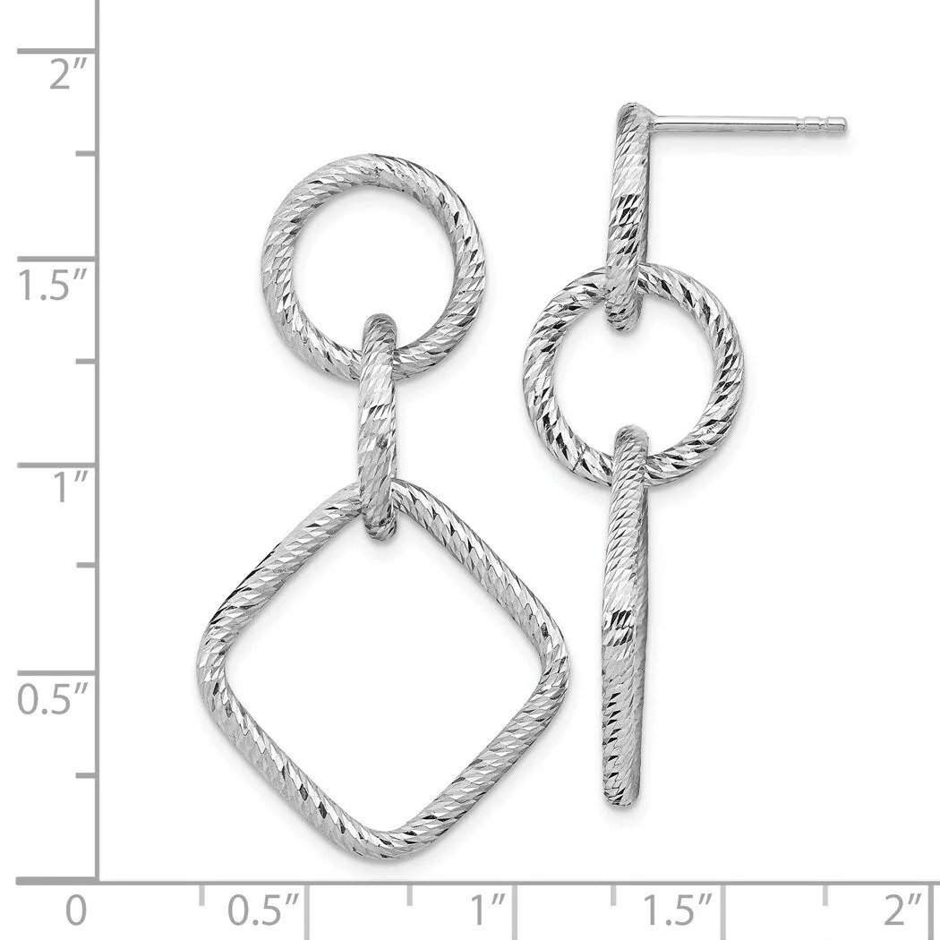 Curata 925 Sterling Silver 43x23.4mm Geometric Shapes Dangle Earrings sold by Zulily product image thumbnail 2