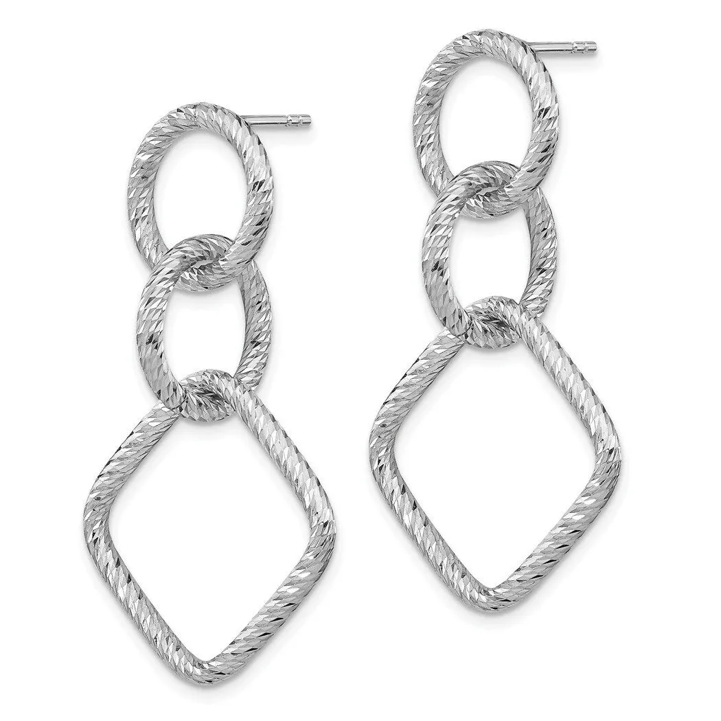 Curata 925 Sterling Silver 43x23.4mm Geometric Shapes Dangle Earrings sold by Zulily product image thumbnail 3