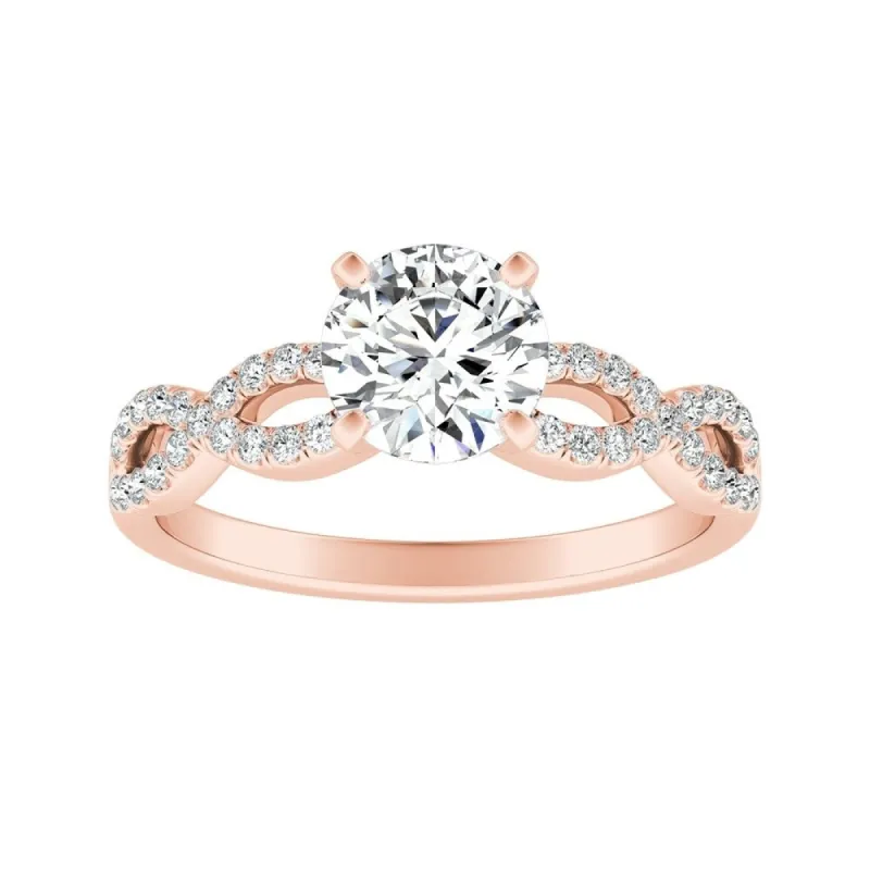 Auriya 14k Gold 3ct Moissanite Infinity Diamond Engagement Ring 1/6ctw sold by Zulily