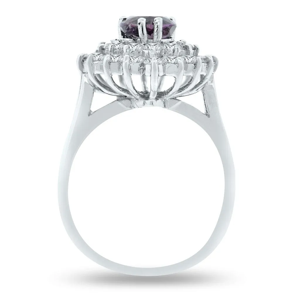 Auriya 14k Gold Certified 1ct Purple Sapphire and 1 1/10ct TDW Double Halo Round Diamond Ring sold by Zulily product image thumbnail 5