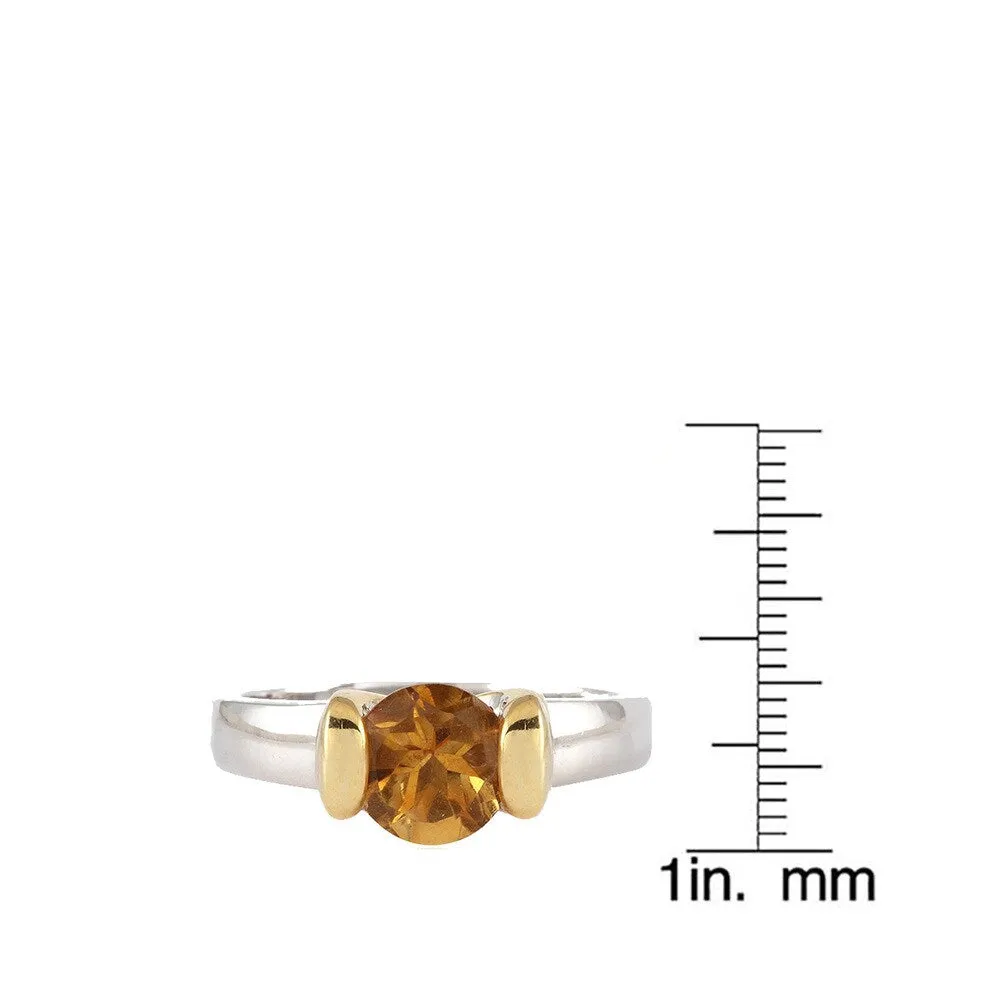 Two Tone Sterling Silver Citrine Solitaire Ring sold by Zulily product image thumbnail 3