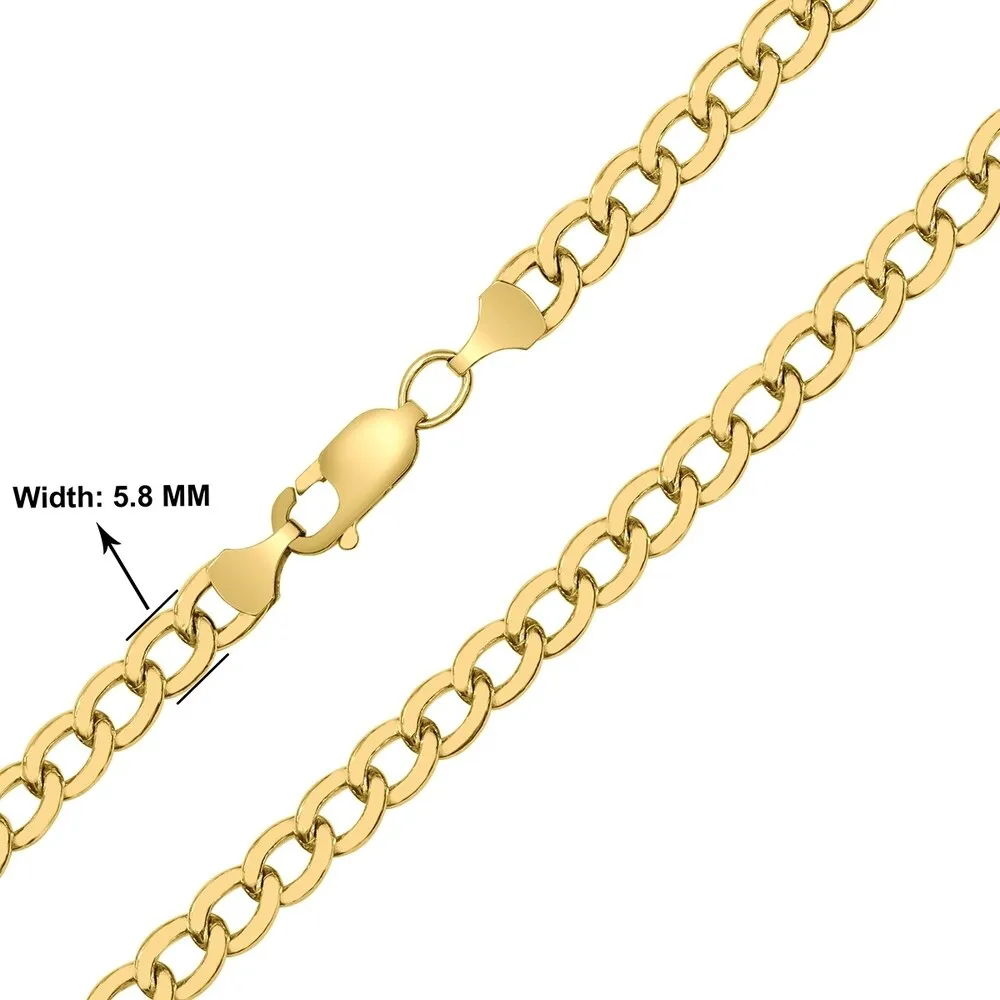 14K Yellow Gold Filled 5.8MM Curb Link Chain with Lobster Clasp - 30 Inch sold by Zulily product image thumbnail 2