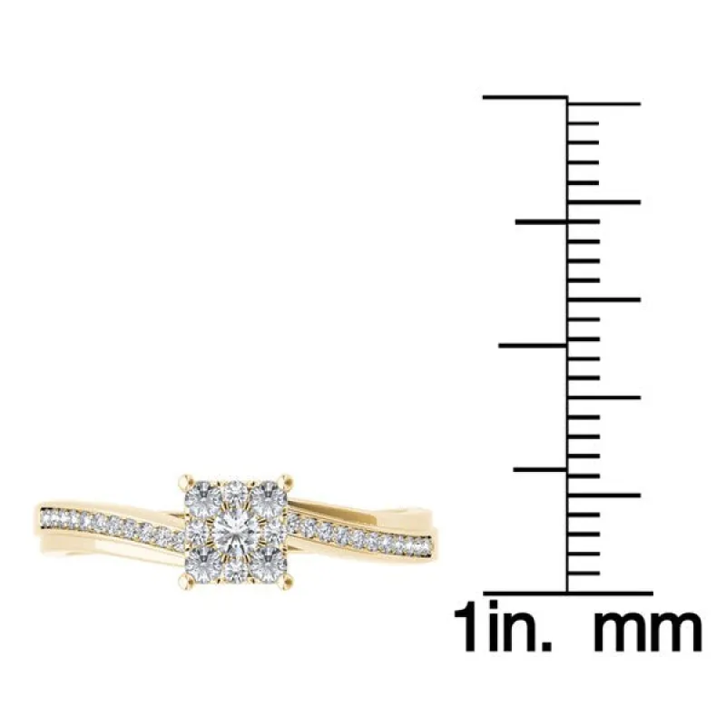 De Couer 10k Yellow Gold 1/3ct TDW Diamond Engagement Ring sold by Zulily