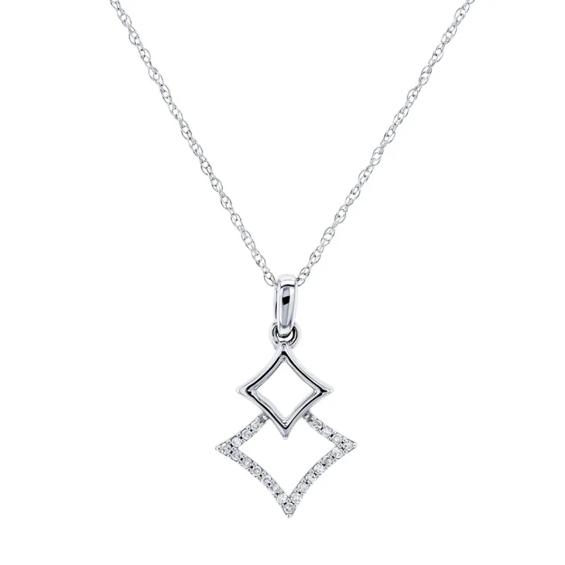 Annello by Kobelli 10k Gold Rhombus Geometric Diamond Necklace, 18 Inch sold by Zulily