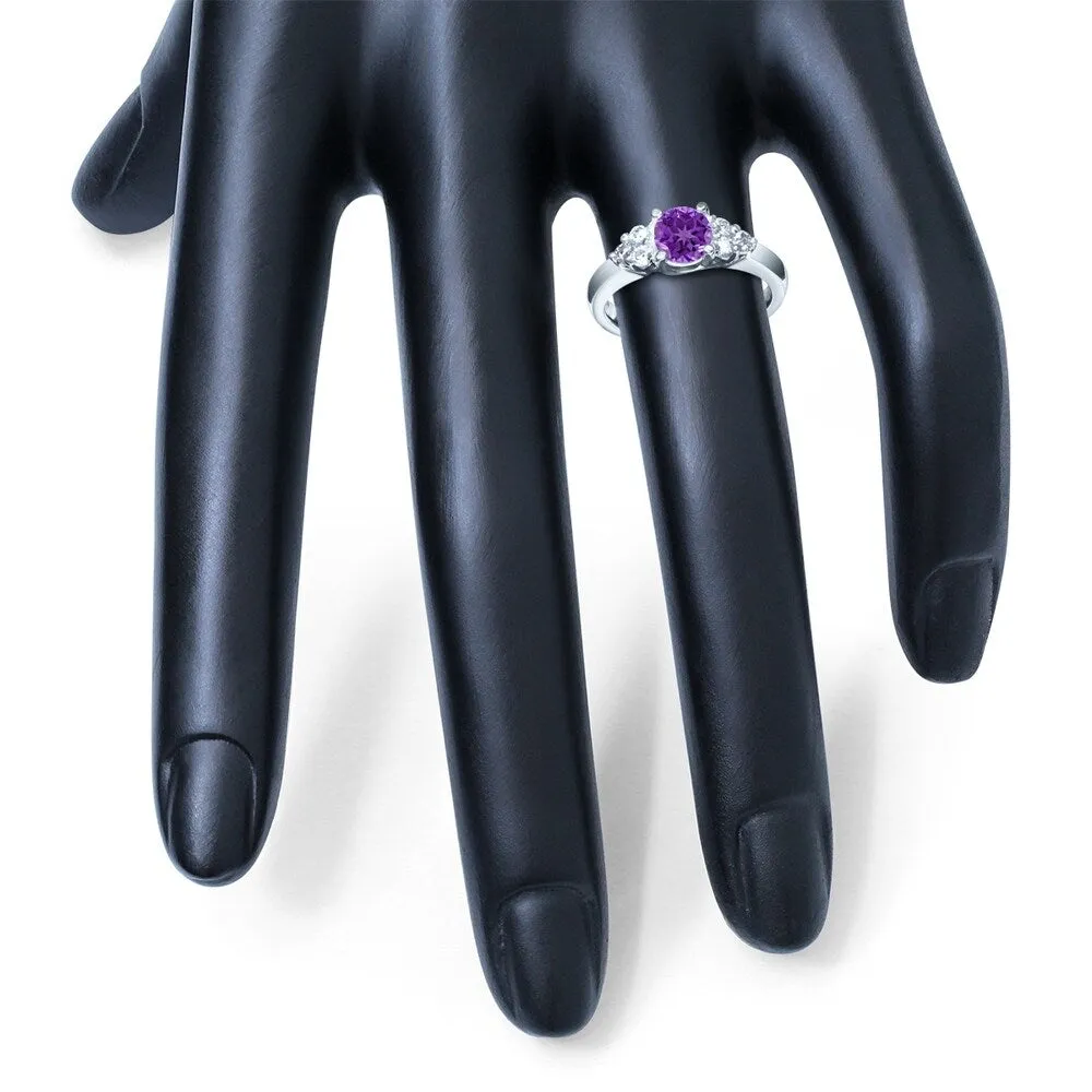 6MM Amethyst and Diamond Cynthia Ring in 10K White Gold sold by Zulily product image thumbnail 3